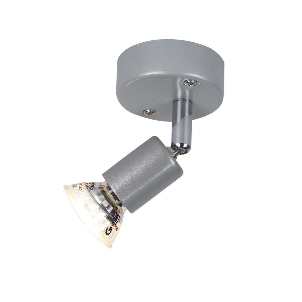 Spot de plafond en fer argenté 14x10x7cm gu10