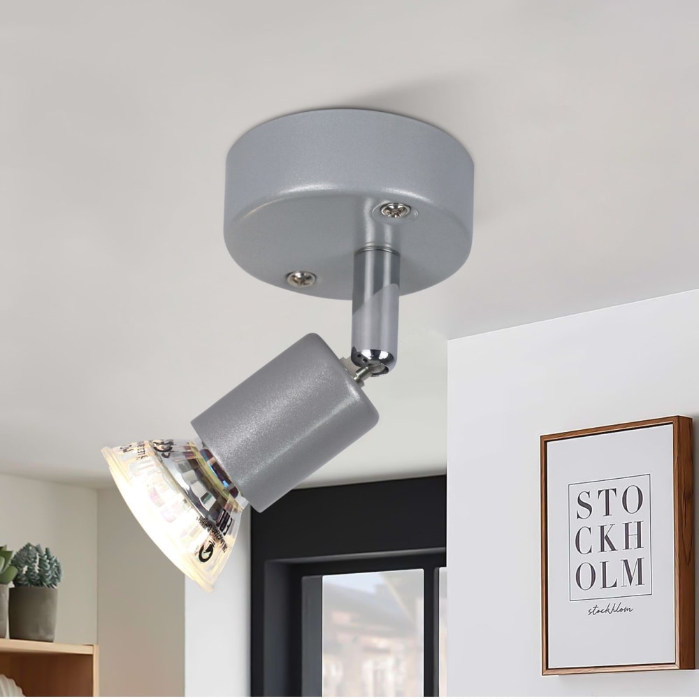 Spot de plafond en fer argenté 14x10x7cm gu10 — vue 3