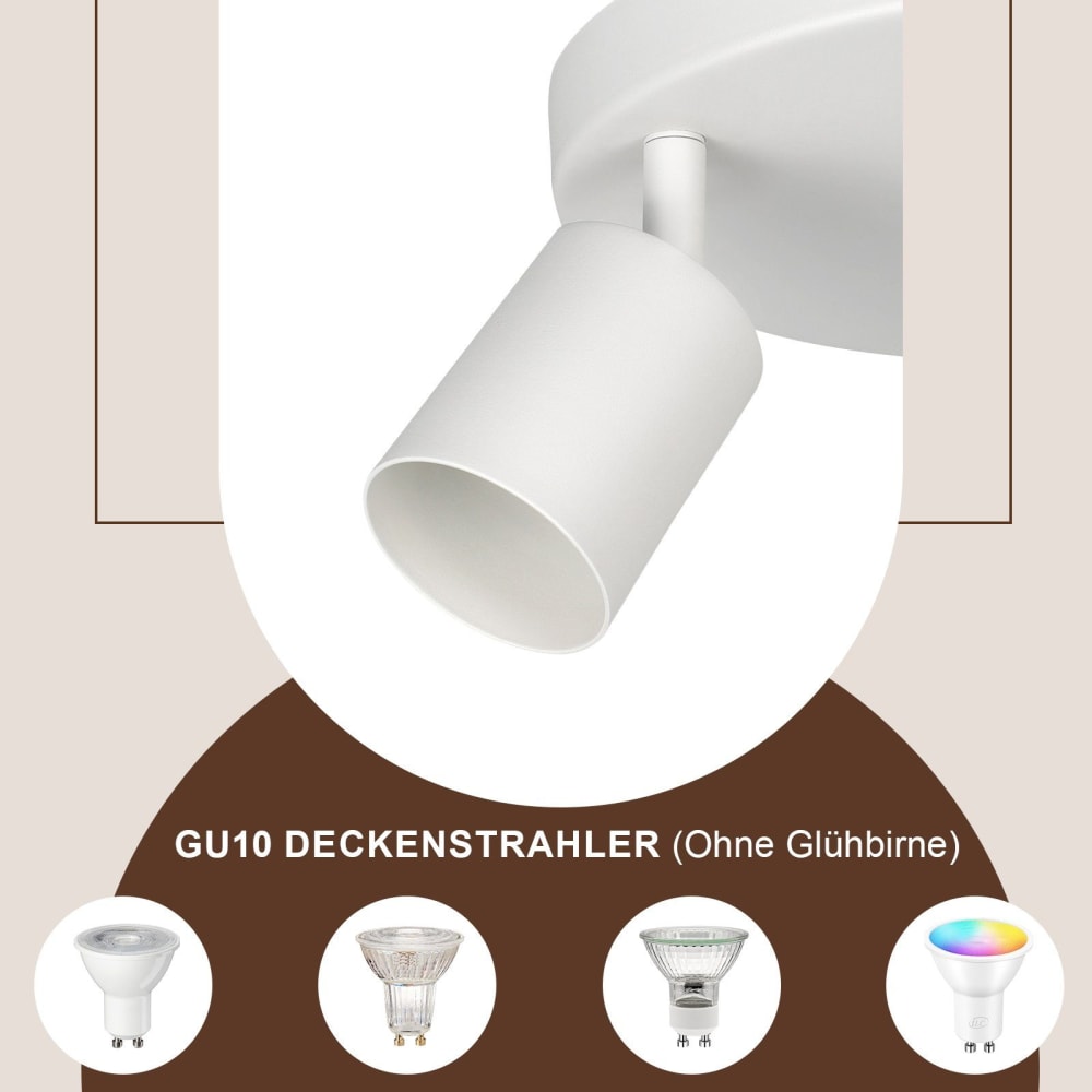 Spot de plafond en fer blanc 24x24x14cm gu10 — vue 4