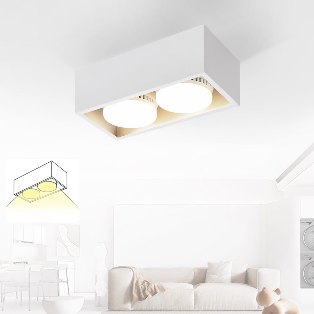 Spot de plafond en fer blanc 20x10x8cm — vue 3