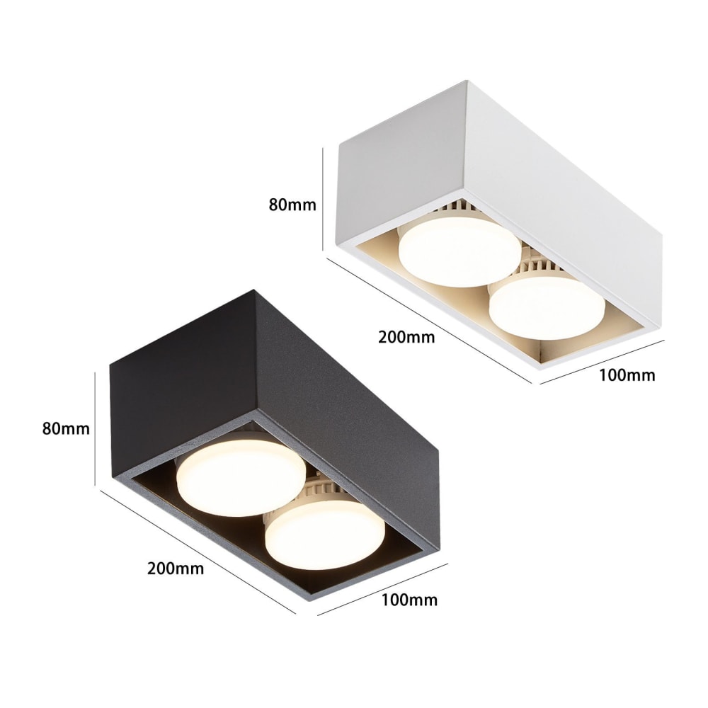 Spot de plafond en fer blanc 20x10x8cm — vue 4