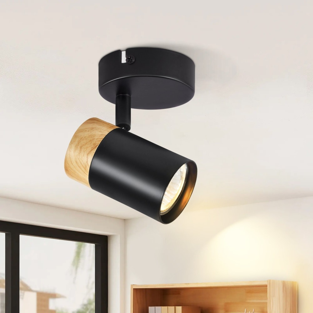 Spot de plafond en fer noir 13x9.5x14cm gu10 — vue 3