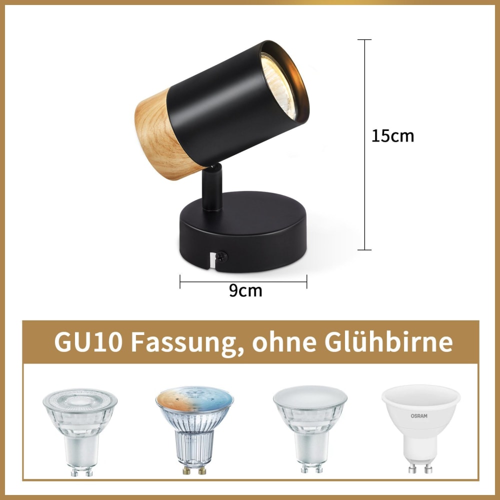 Spot de plafond en fer noir 13x9.5x14cm gu10 — vue 4
