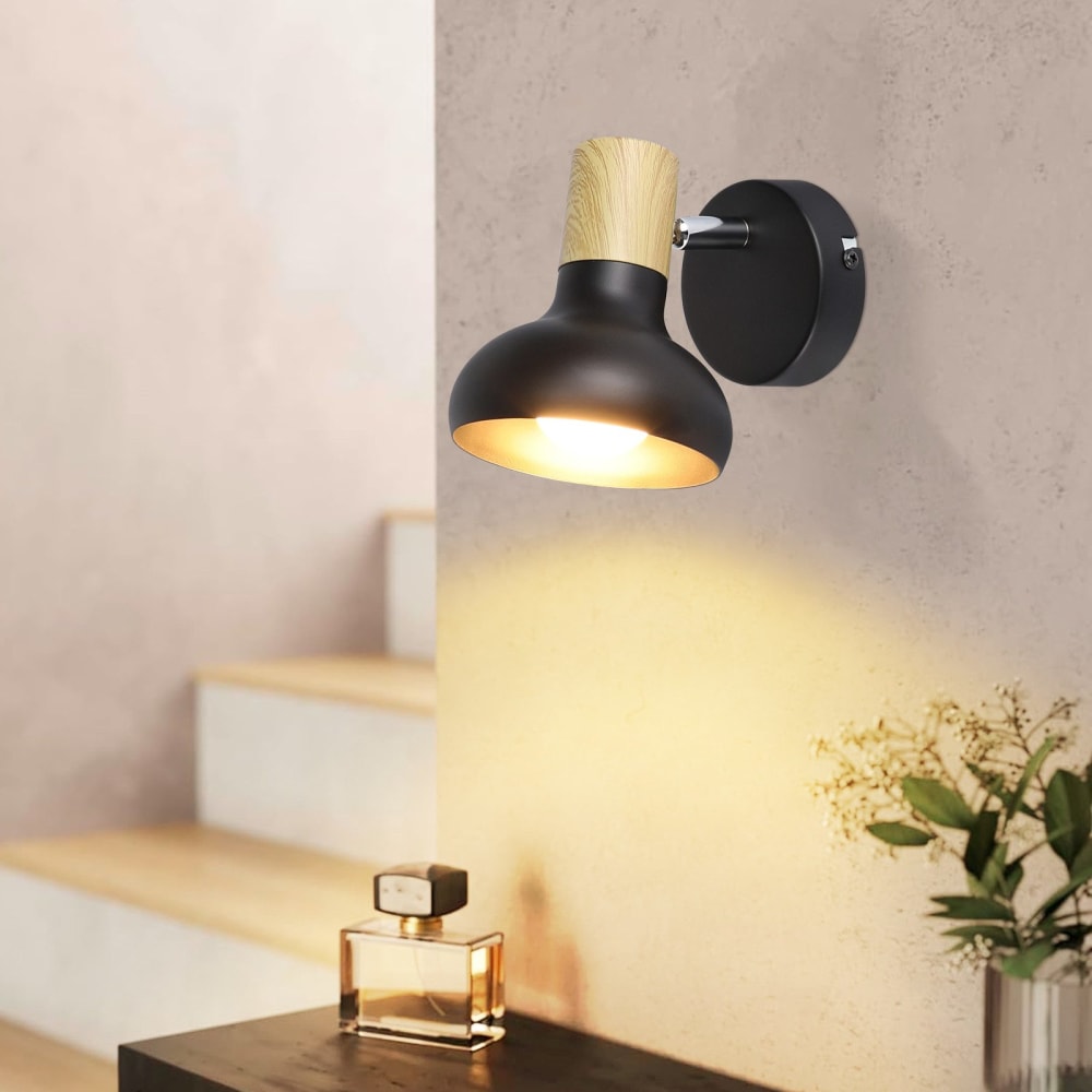 Spot de plafond en fer noir 11x10x140cm e14 — vue 4