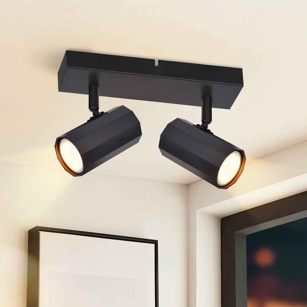 Spot de plafond en fer noir 10.5x5.9x26cm gu10 — vue 3
