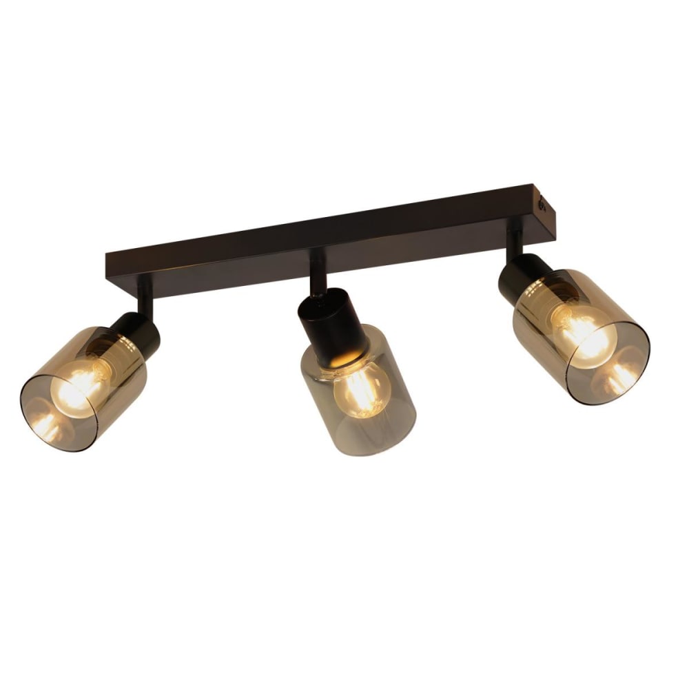 Spot de plafond en fer noir 41x19x15cm e14