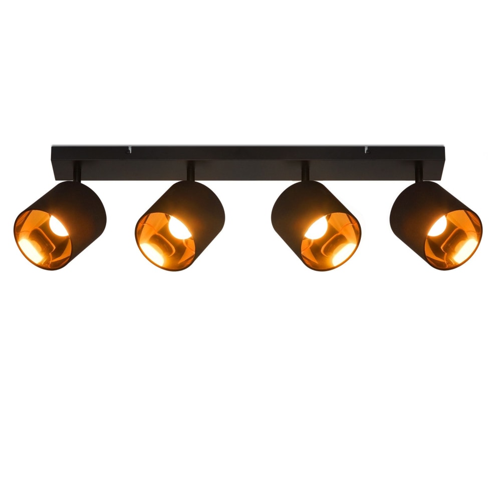 Spot de plafond en fer noir 68x16x13cm e14