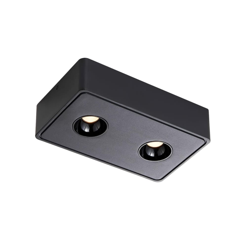 Spot de plafond en aluminium noir 22.2x13.2x5.5cm