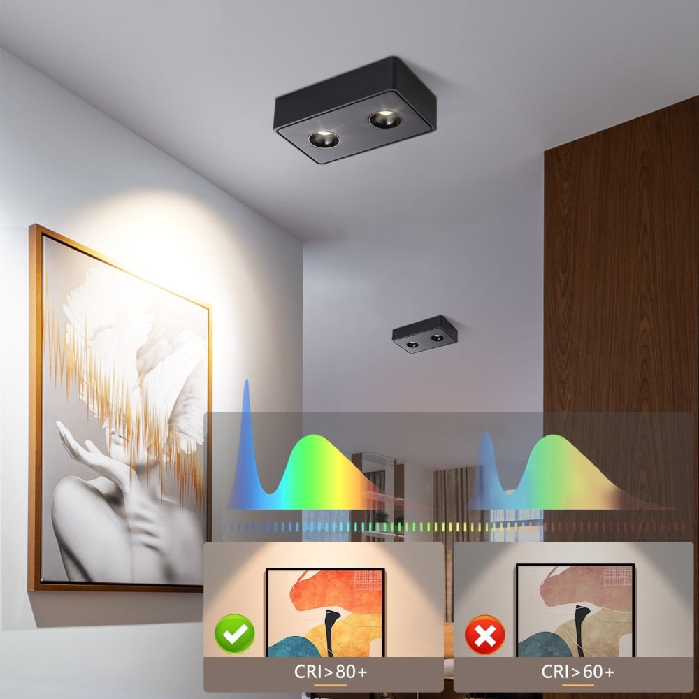 Spot de plafond en aluminium noir 22.2x13.2x5.5cm — vue 4