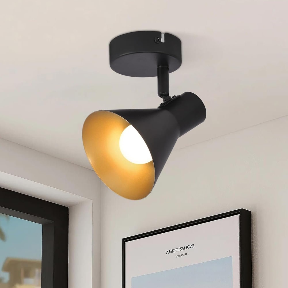 Spot de plafond en fer noir 18.5x11x12.5cm e14 — vue 3
