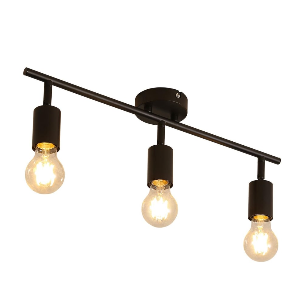 Spot de plafond en fer noir 52x9x16cm e27