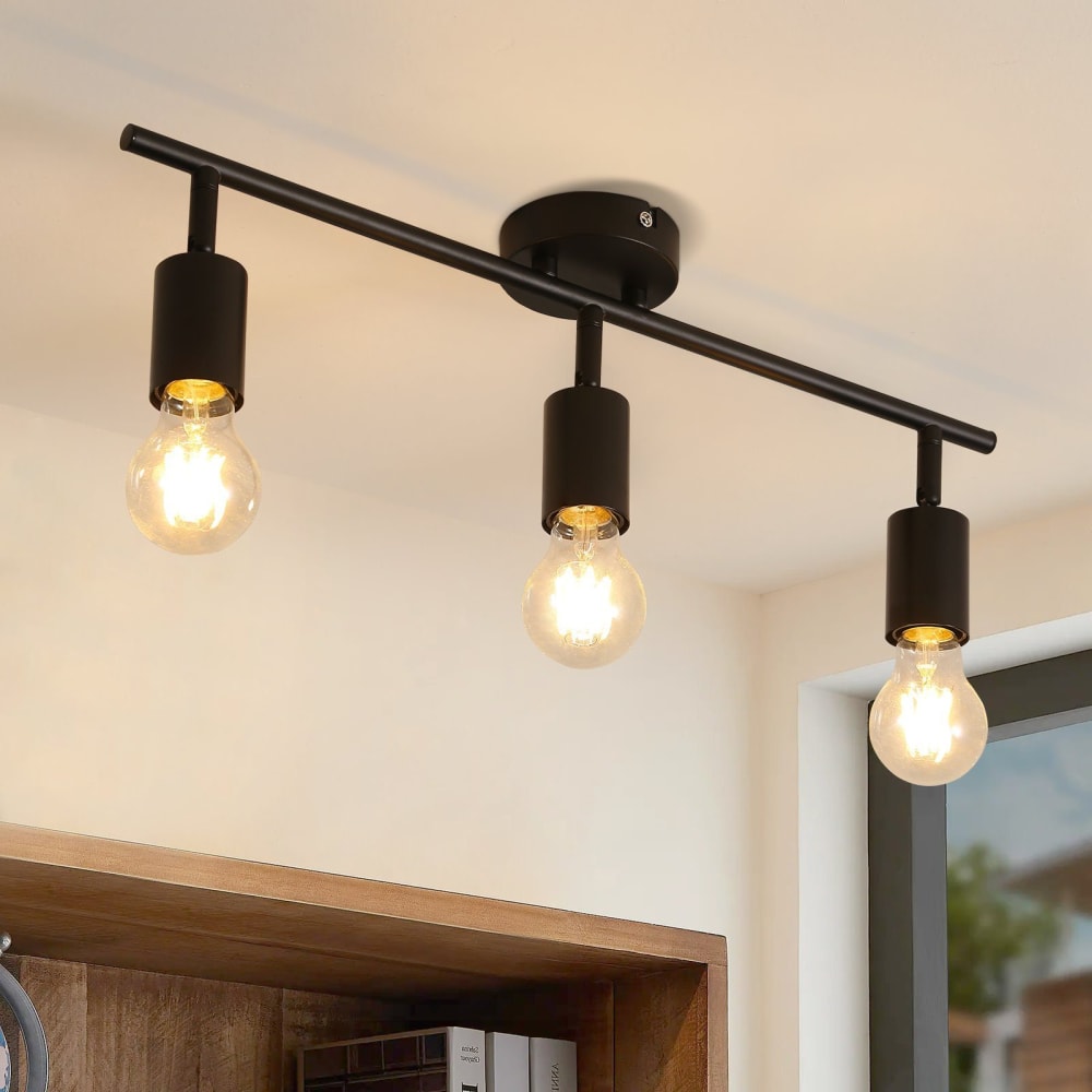 Spot de plafond en fer noir 52x9x16cm e27 — vue 3