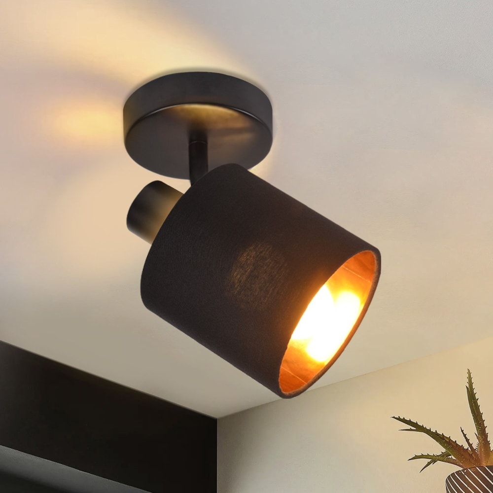 Spot de plafond en fer gris 68x16x13cm e14 — vue 3