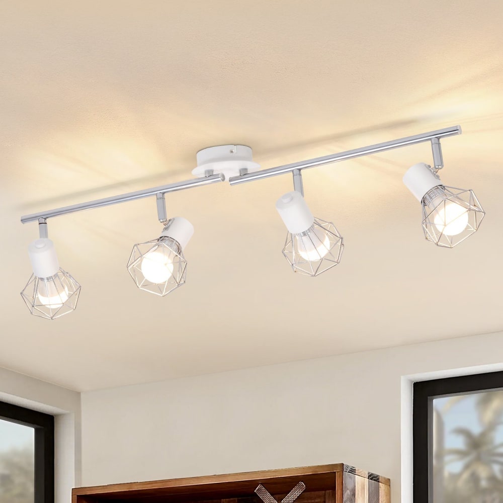 Spot de plafond en fer blanc 71x20x9.5cm e14 — vue 3