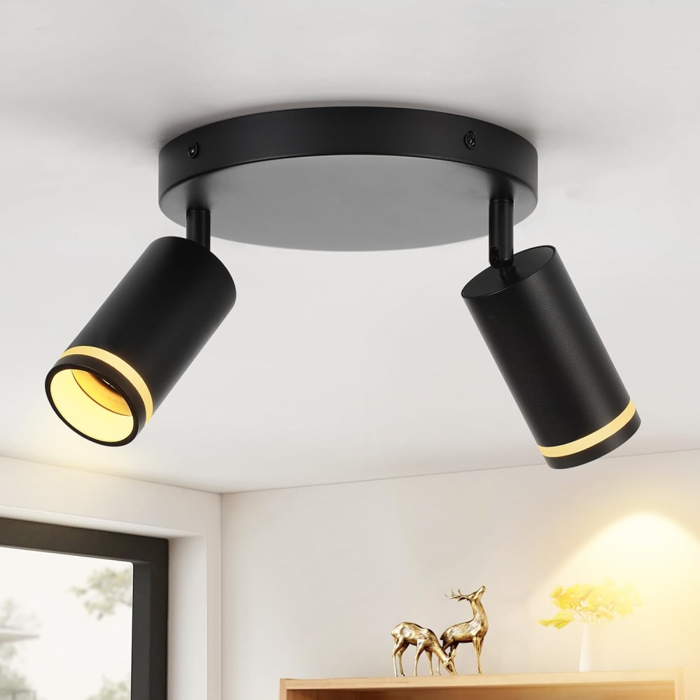 Spot de plafond en fer noir 20x20x17cm gu10 — vue 3