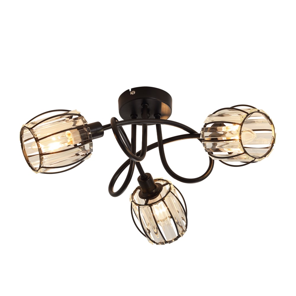 Spot de plafond en fer noir 40x11x21cm e14