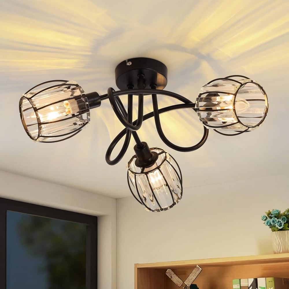 Spot de plafond en fer noir 40x11x21cm e14 — vue 3