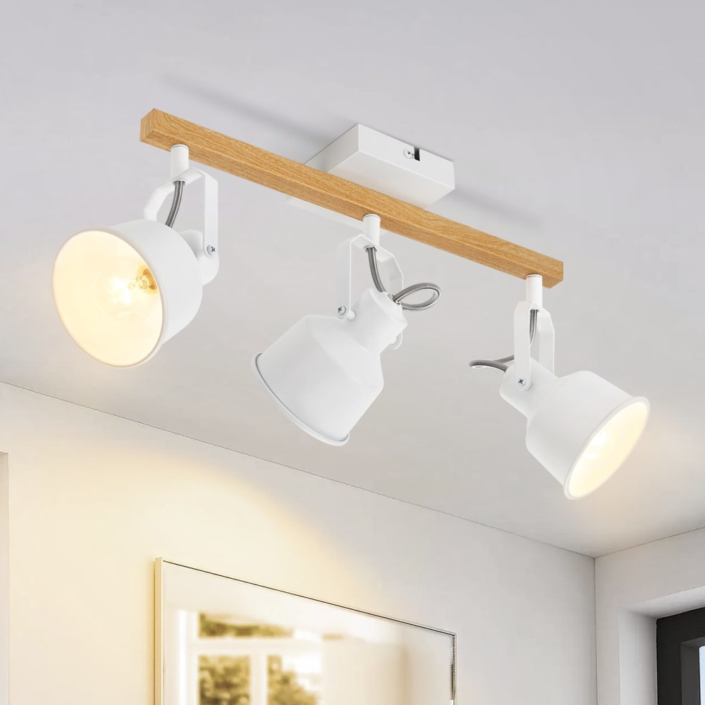 Spot de plafond en fer blanc 46.5x14x19cm e14 — vue 3