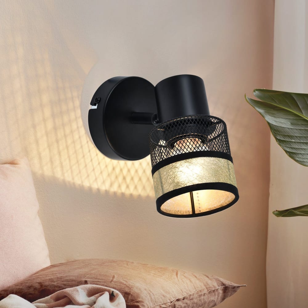 Spot de plafond en fer noir 9x15x15cm e27 — vue 3