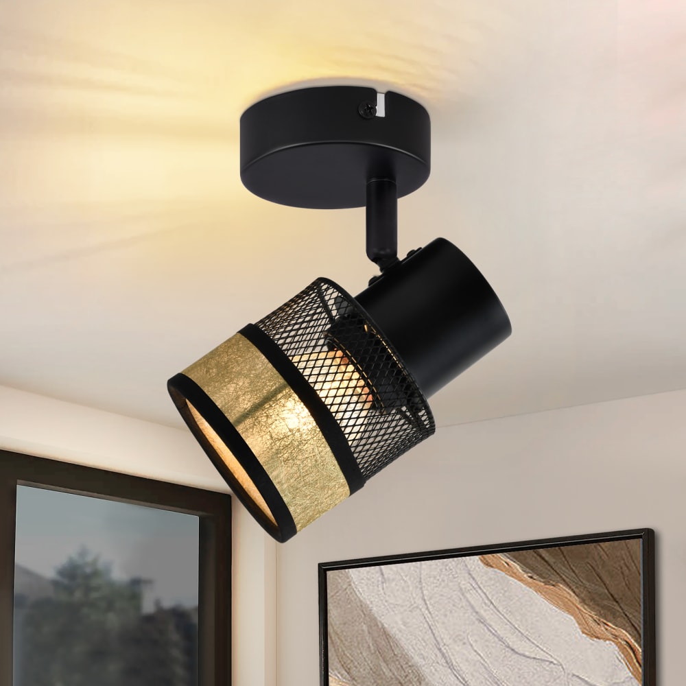 Spot de plafond en fer noir 9x15x15cm e27 — vue 4