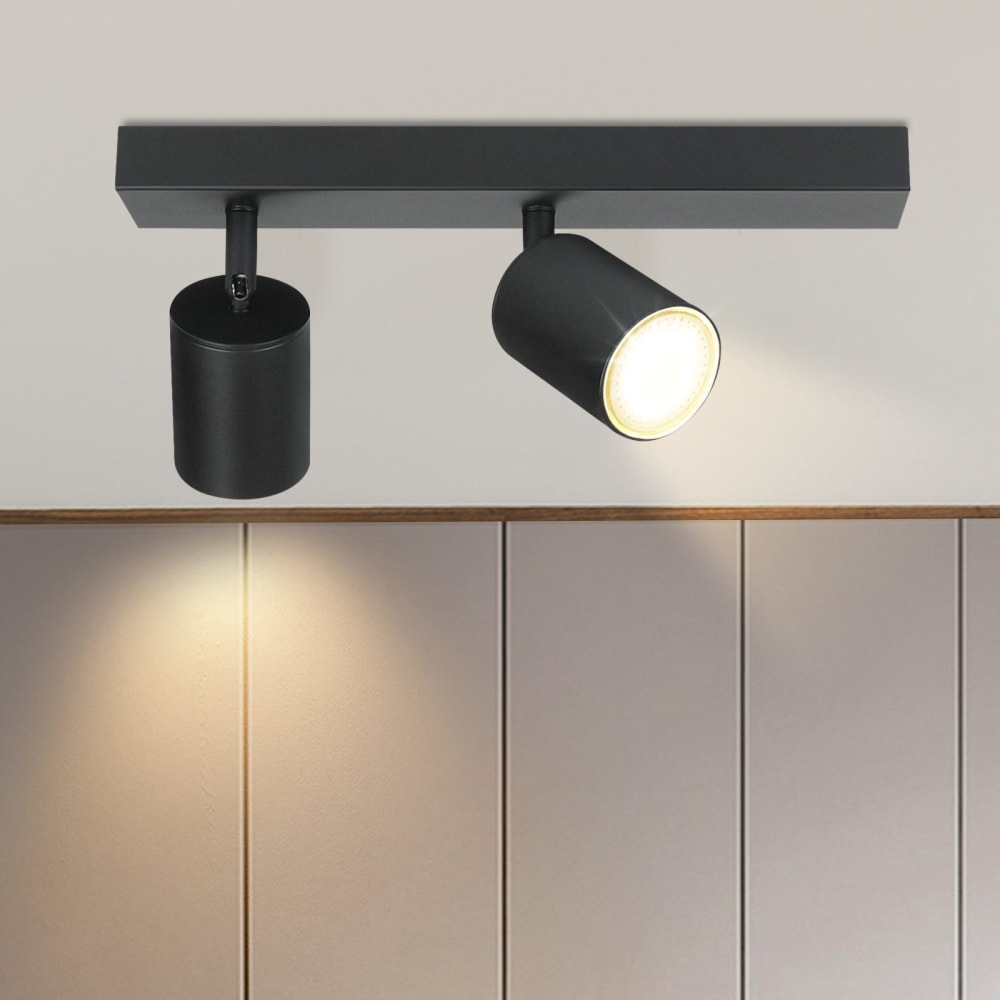 Spot de plafond en fer noir 30x5.5x14cm gu10 — vue 3