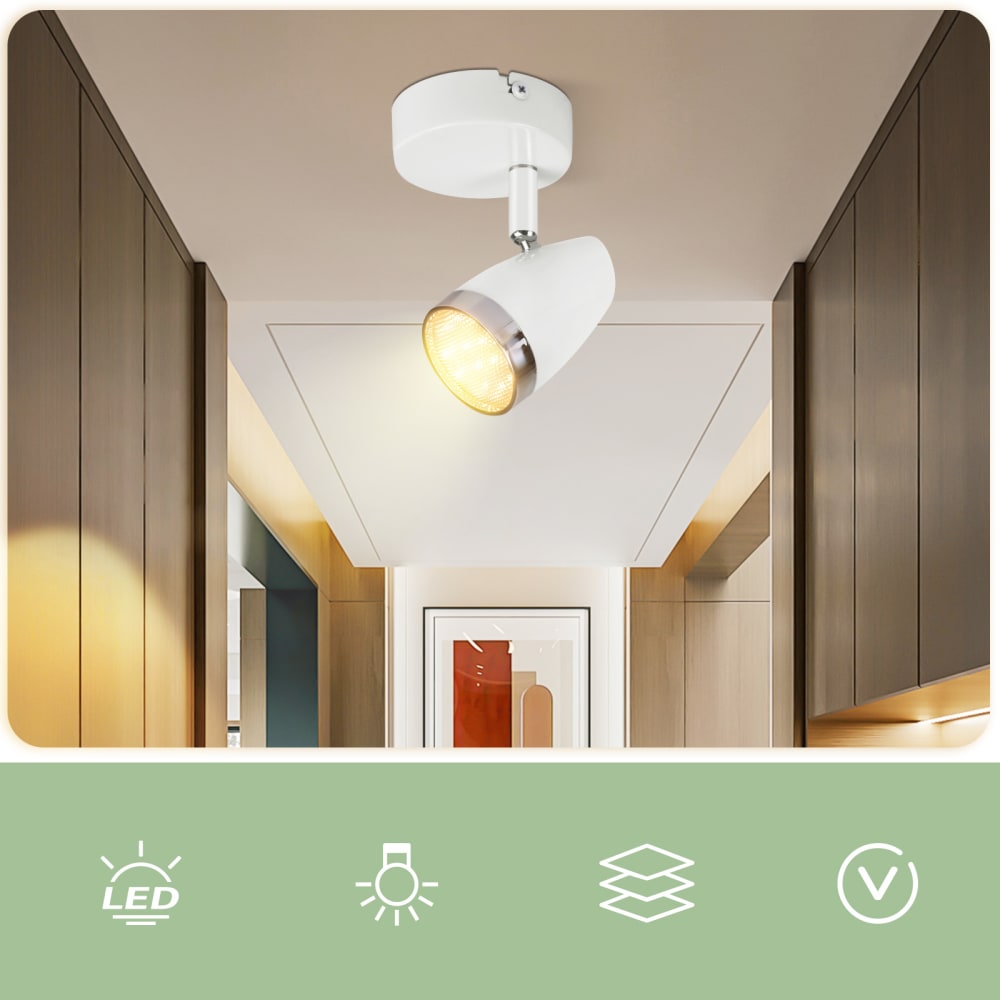 Spot de plafond en fer blanc 8x13.5x5.6cm — vue 4