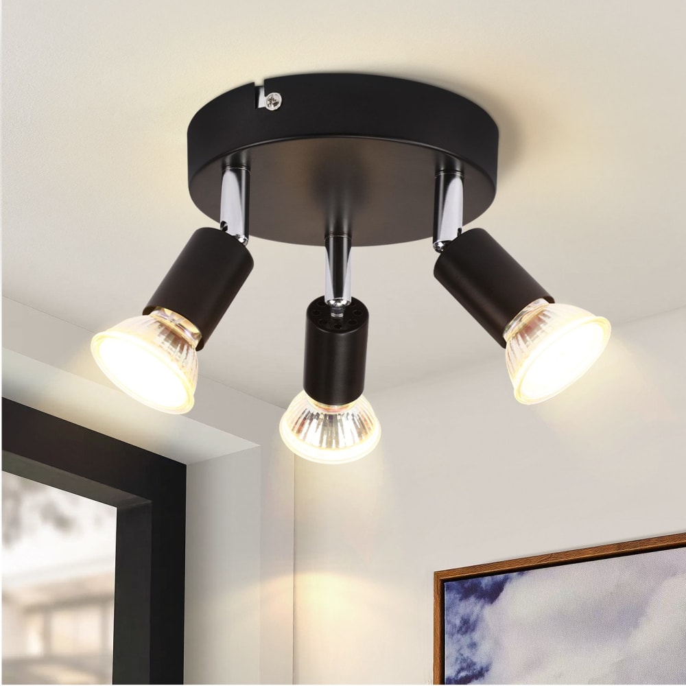 Spot de plafond en fer noir 12x12x8cm gu10 — vue 3