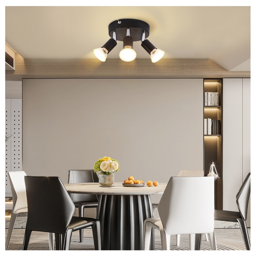 Spot de plafond en fer noir 12x12x8cm gu10 — vue 4
