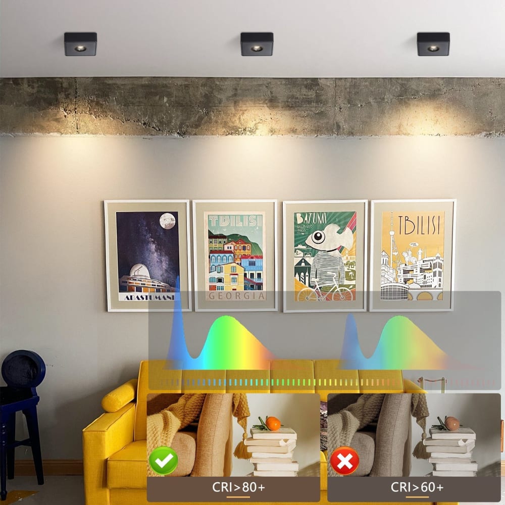 Spot de plafond en aluminium noir 132x132x55cm — vue 4