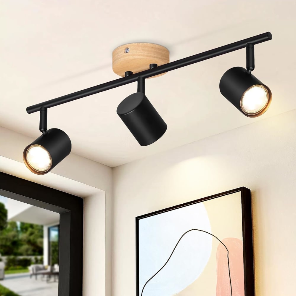 Spot de plafond en fer noir 45x15x9cm gu10 — vue 3