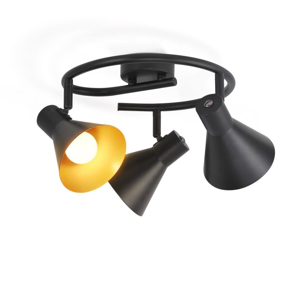 Spot de plafond en fer noir 28x25x21cm e14