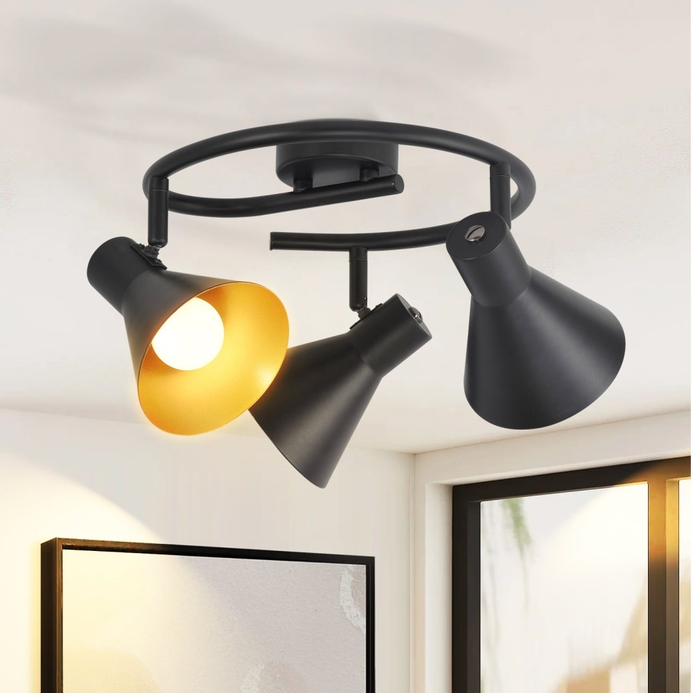 Spot de plafond en fer noir 28x25x21cm e14 — vue 3