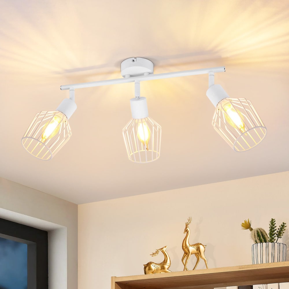 Spot de plafond en fer blanc 46x10x24cm e14 — vue 3