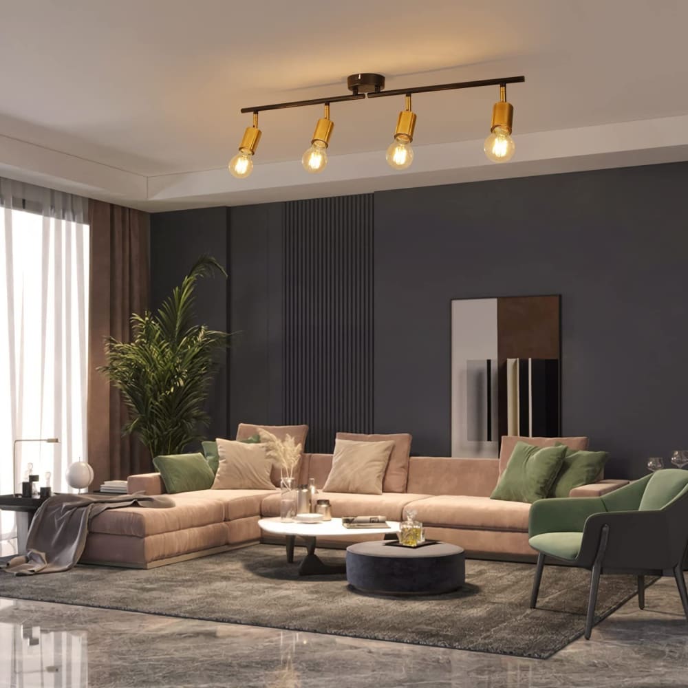 Spot de plafond en fer doré 74x13.5x9cm e27 — vue 4