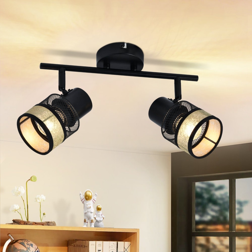 Spot de plafond en fer noir 30x15x20cm e27 — vue 3