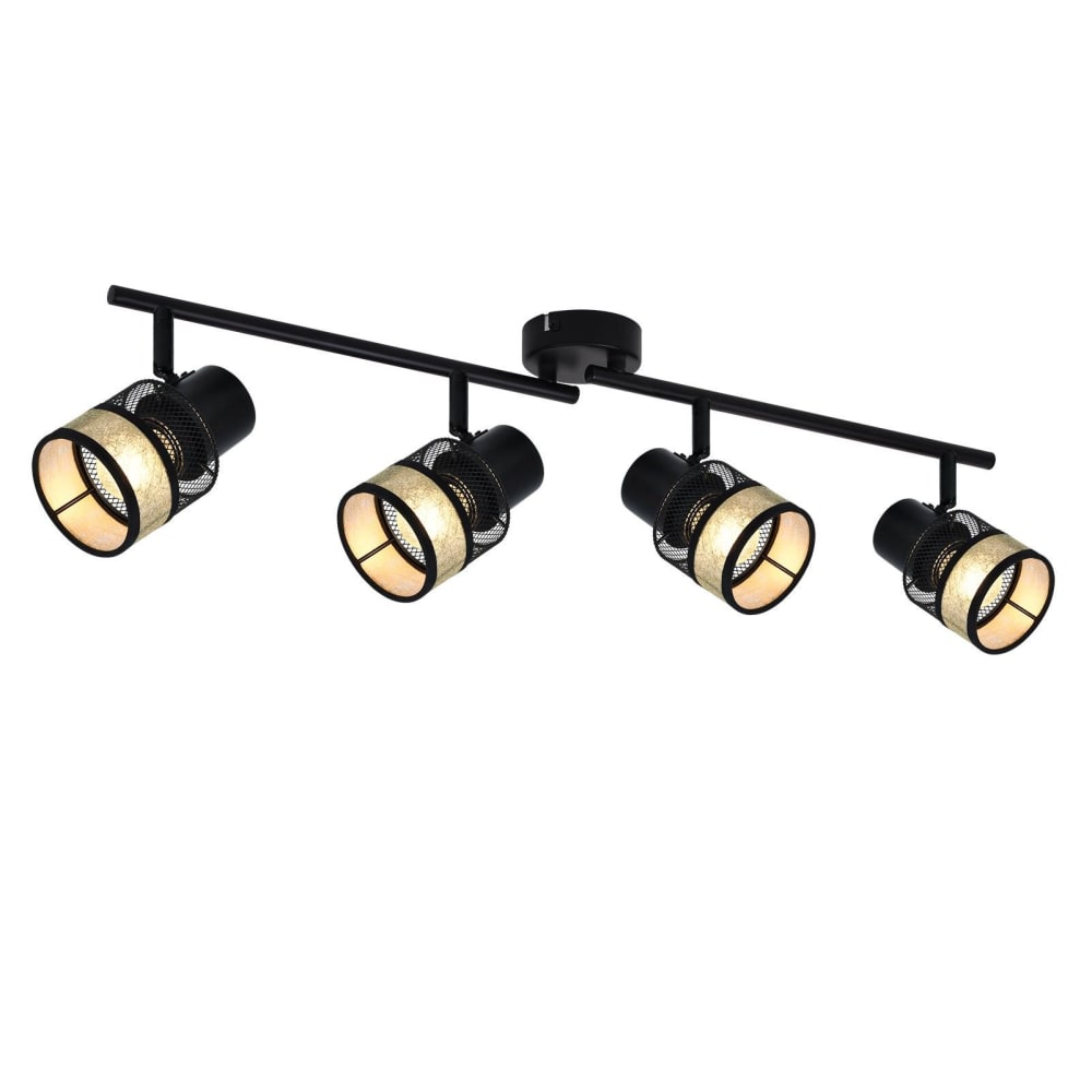 Spot de plafond en fer noir 65x15x20cm e27