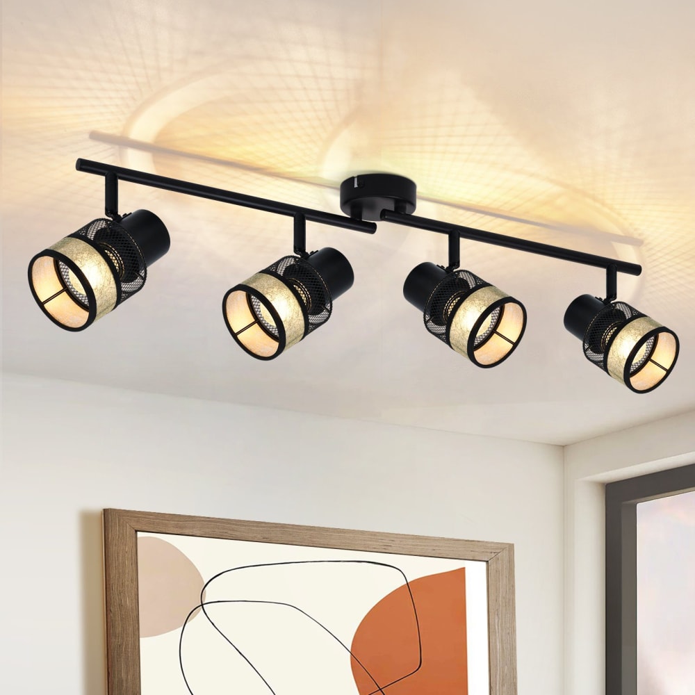 Spot de plafond en fer noir 65x15x20cm e27 — vue 3
