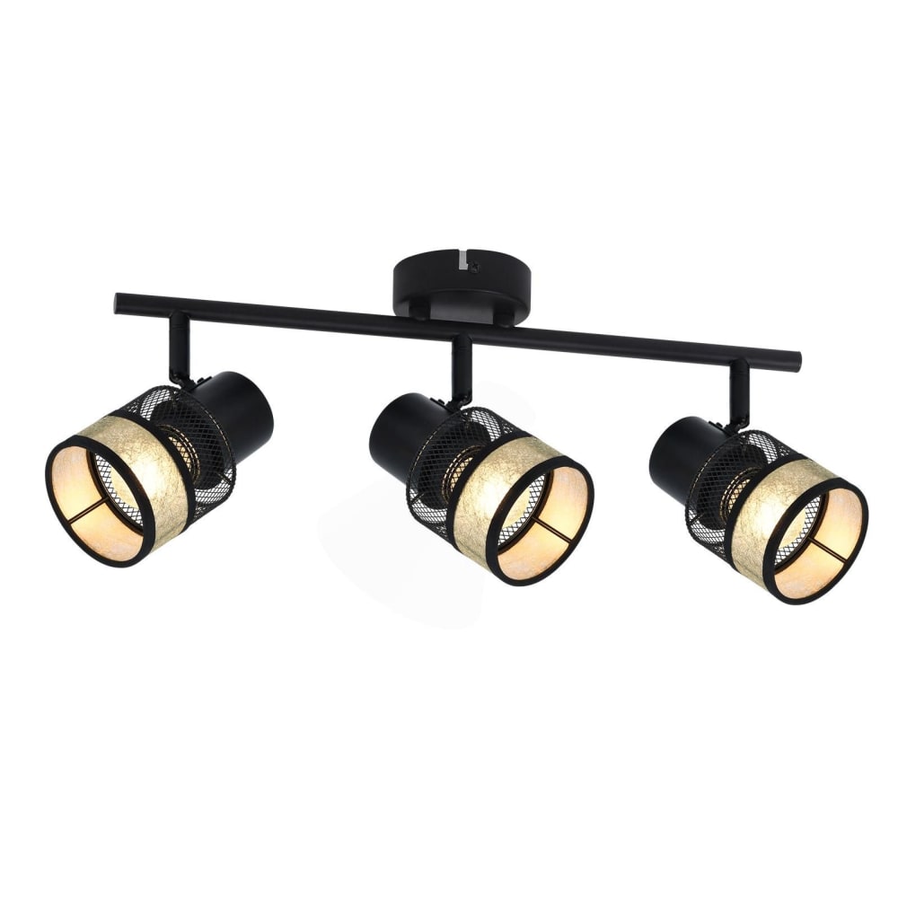Spot de plafond en fer noir 45x15x20cm e27