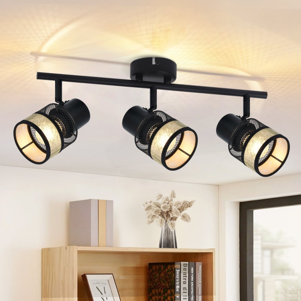 Spot de plafond en fer noir 45x15x20cm e27 — vue 3