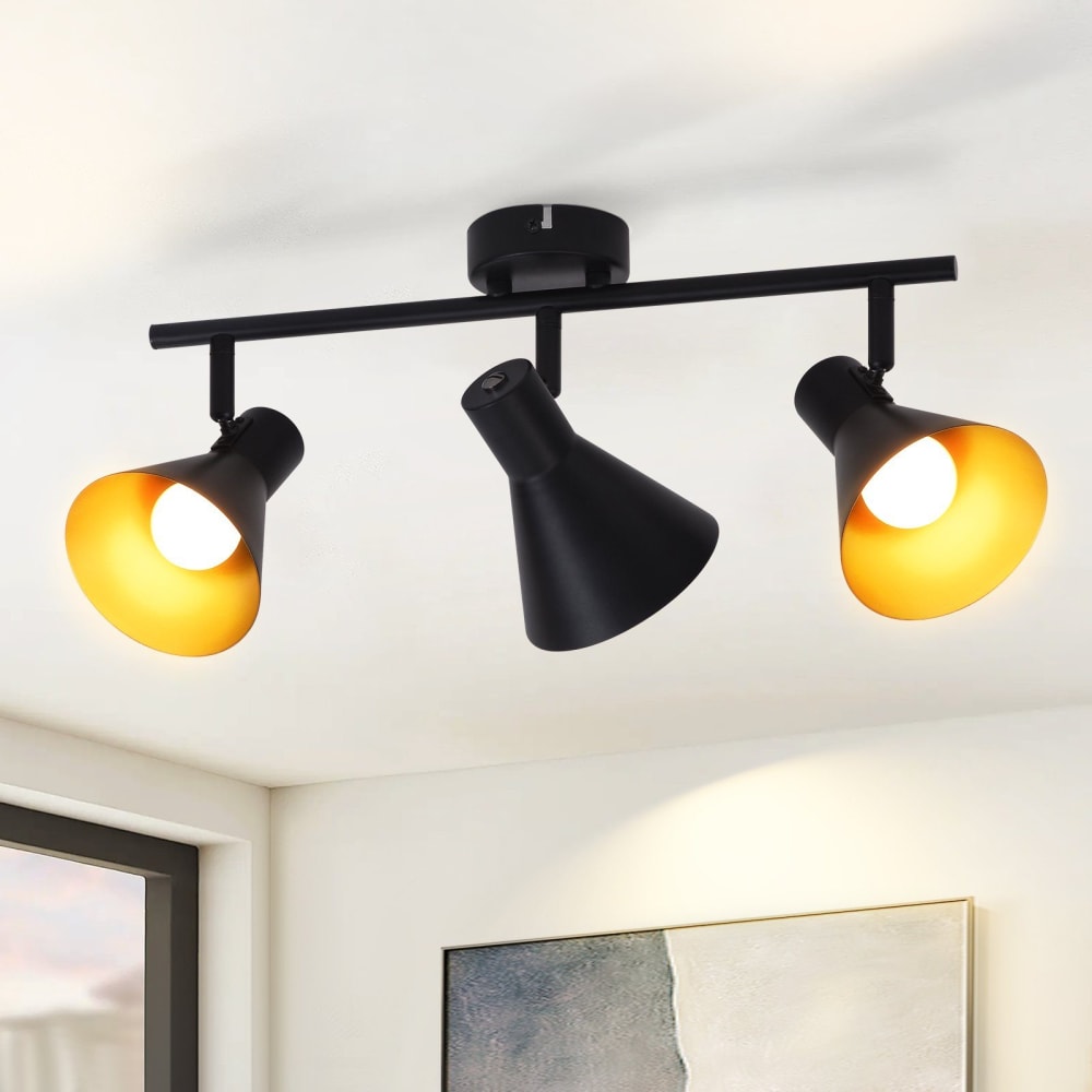 Spot de plafond en fer noir 49x11x21cm e14 — vue 3