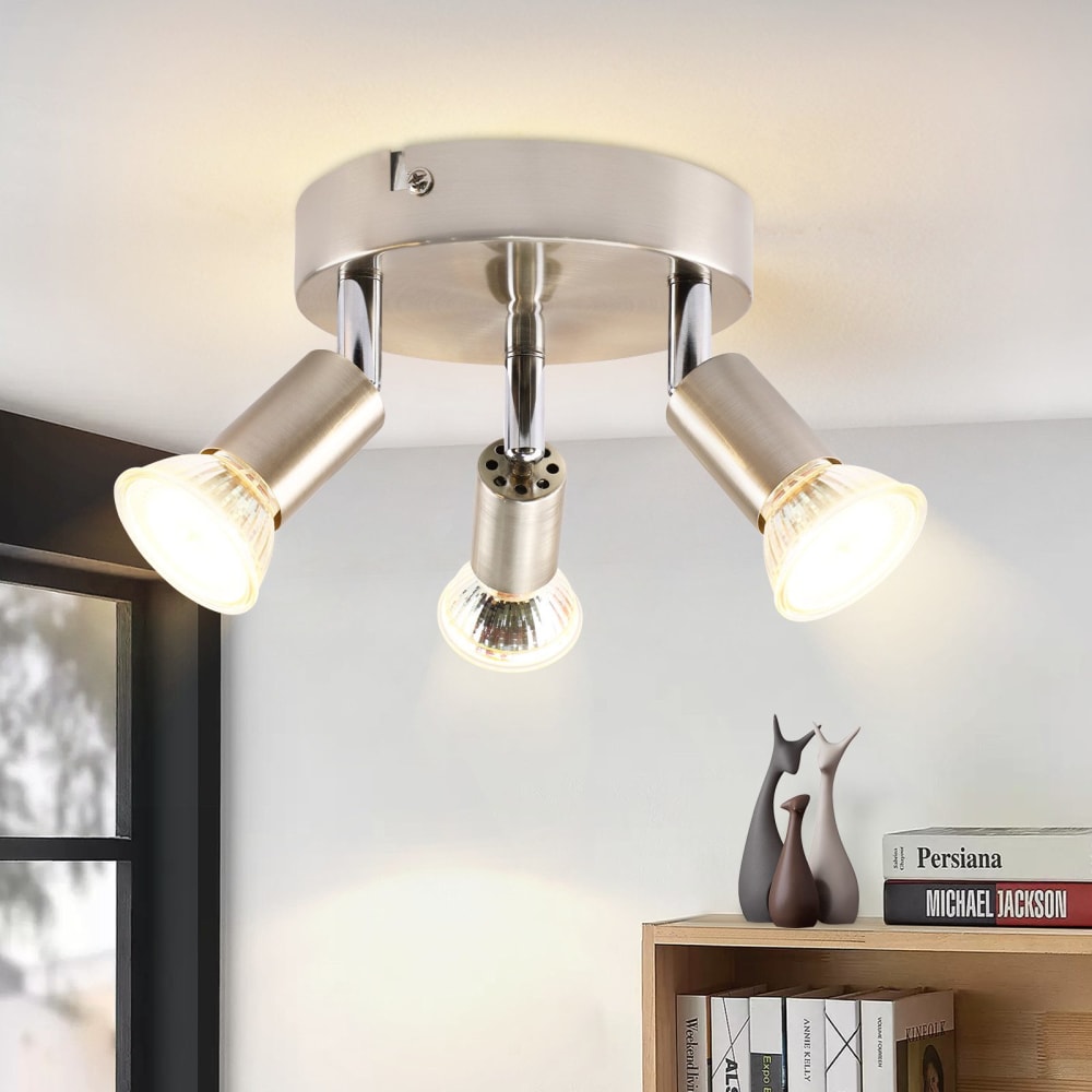 Spot de plafond en fer gris 15x15x10cm gu10 — vue 3
