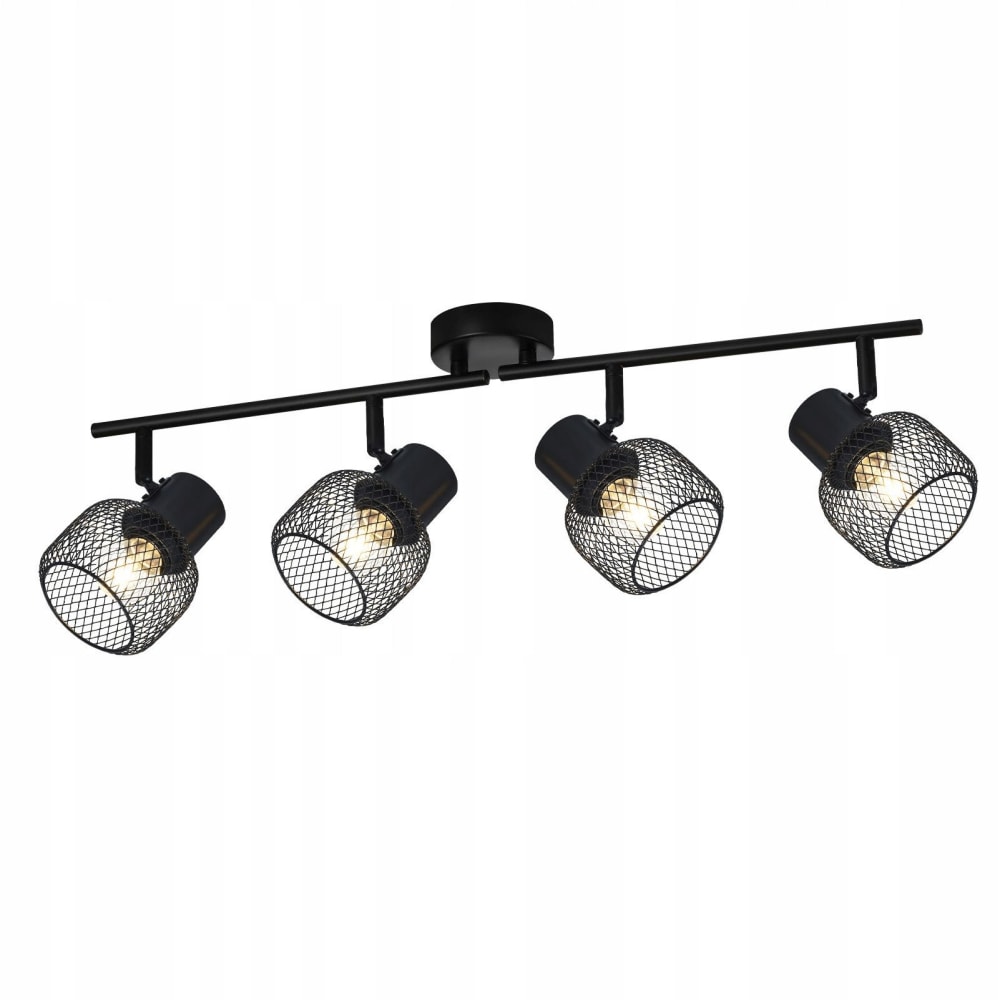 Spot de plafond en fer noir 60x15x20cm e27