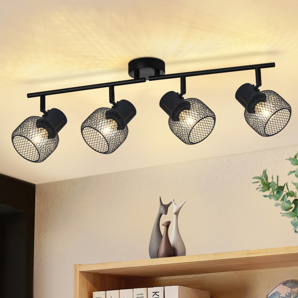 Spot de plafond en fer noir 60x15x20cm e27 — vue 3