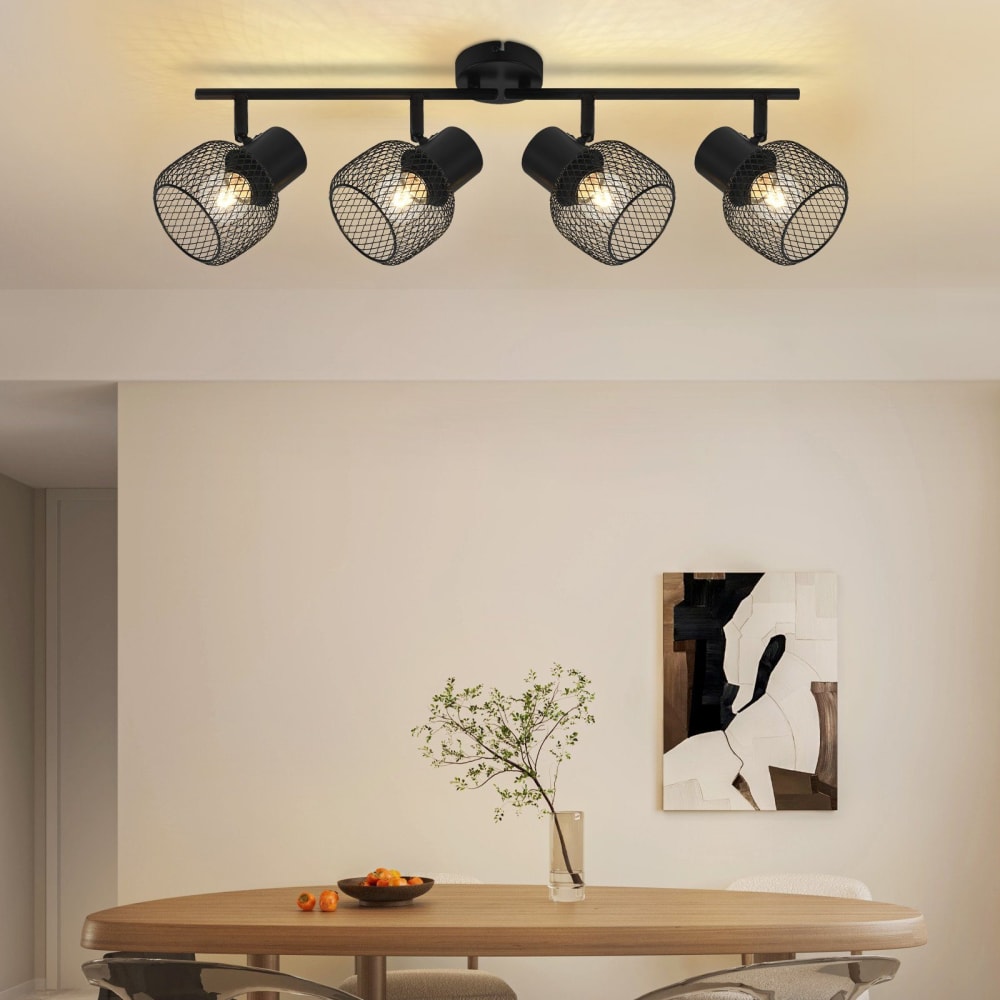 Spot de plafond en fer noir 60x15x20cm e27 — vue 4