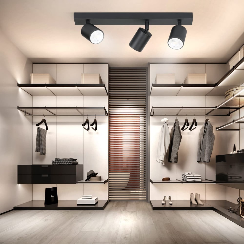 Spot de plafond en fer noir 42x5.5x14cm gu10 — vue 4