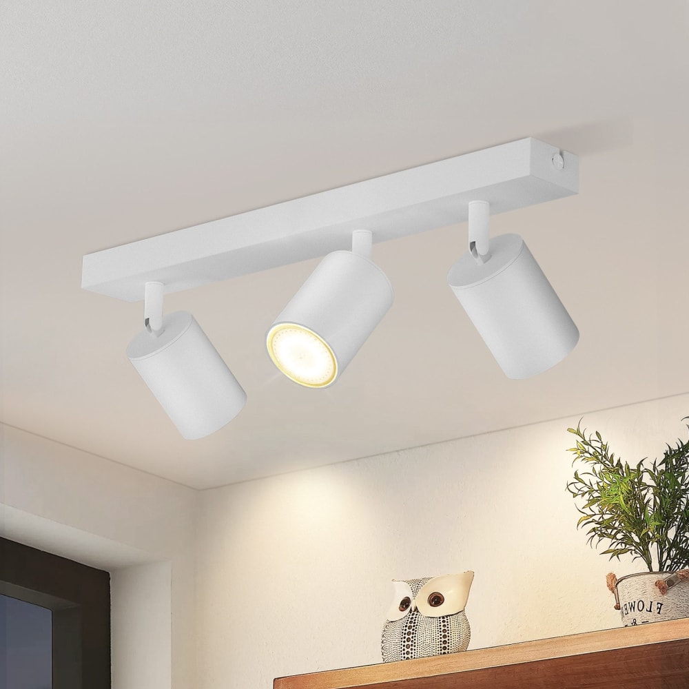 Spot de plafond en fer blanc 42x5.5x14cm gu10 — vue 3