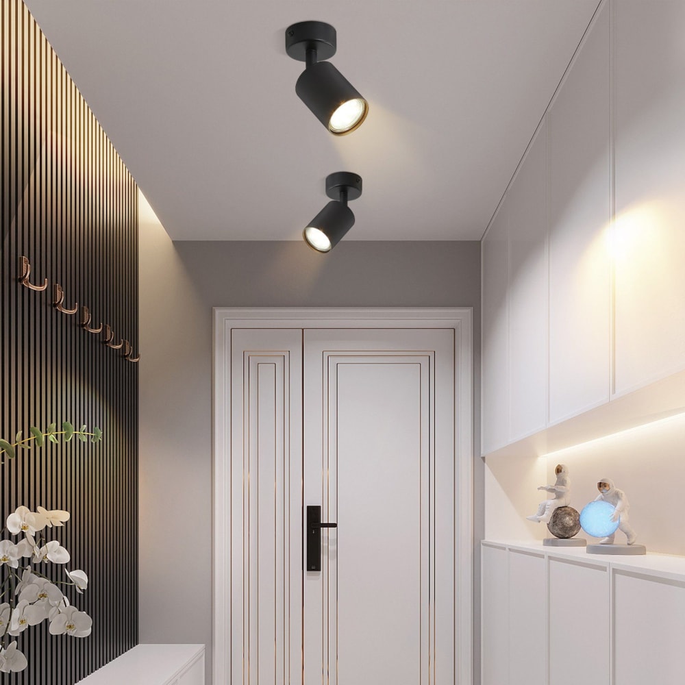 Spot de plafond en fer noir 13.7x6x5.5cm gu10 — vue 3