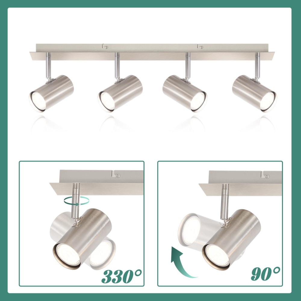 Spot de plafond en fer gris 62x16.5x5.5cm gu10 — vue 4