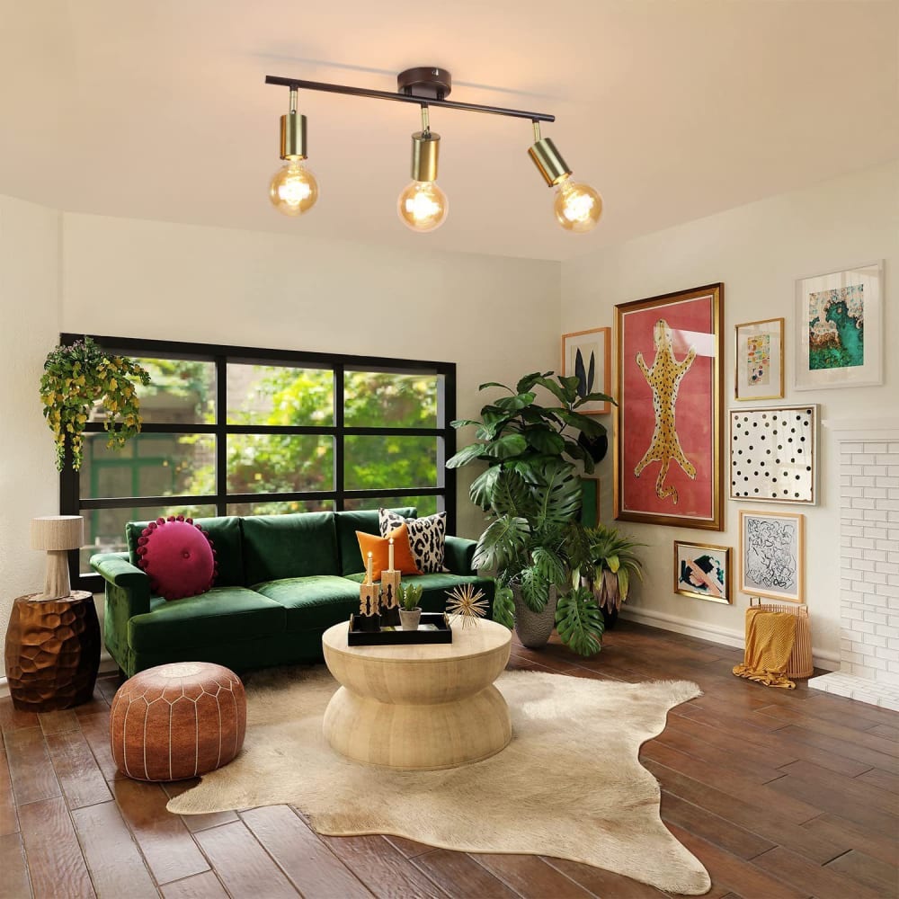 Spot de plafond en fer doré 52.5x13x9.5cm e27 — vue 4
