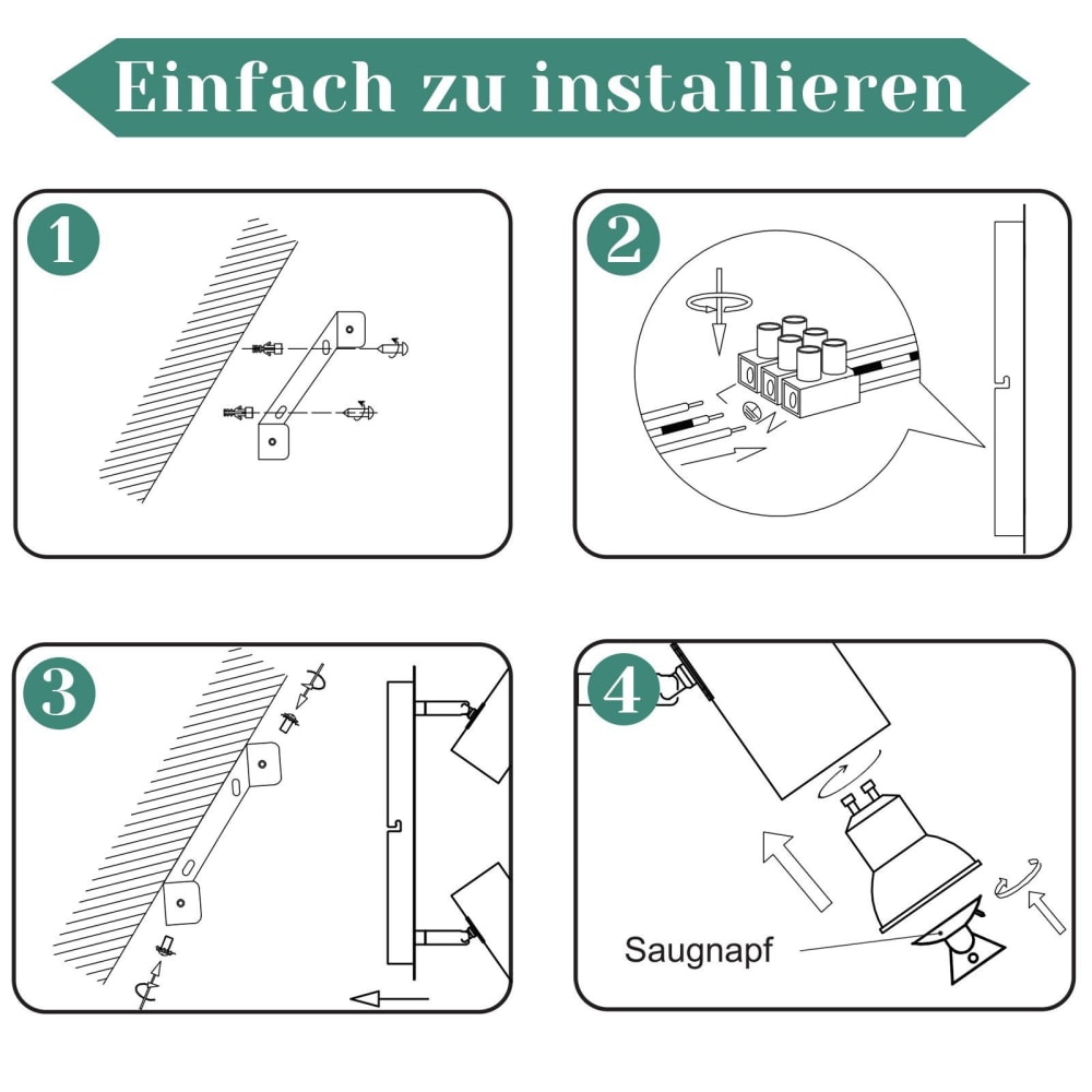 Spot de plafond en fer gris 27x16.5x5.5cm gu10 — vue 4